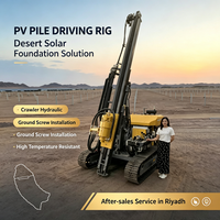 APCOM Foreuse de pieux solaires sur chenilles, profondeur de forage 3m, pour l'installation de pieux photovoltaïques en milieu désertique et de vis de fondation au sol dans les fermes photovoltaïques saoudiennes