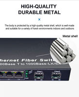 Conmutador SFP de Fibra Gigabit OEM y ODM, 4 Puertos SFP de Fibra y 4 Puertos RJ45, Convertidor de Medios Ópticos Ethernet de 10/100/1000Mbps