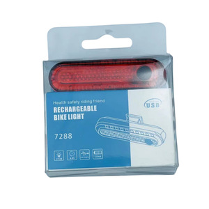 Feu arrière de vélo rechargeable 7288, lumière LED USB rouge bleu blanc, 4 modes, étanche IPX4, accessoire de cyclisme - Product Image 1