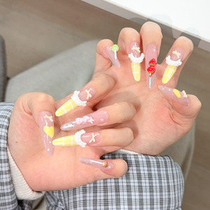 10 <span class=keywords><strong>Uñas</strong></span> Postizas <span class=keywords><strong>Francesas</strong></span> Largas y <span class=keywords><strong>Cuadradas</strong></span> en 3D, Color Rosa Dulce, Diseño Hecho a Mano, Estilo <span class=keywords><strong>de</strong></span> Presión, <span class=keywords><strong>Uñas</strong></span> Adhesivas para Dedos - Product Image 6