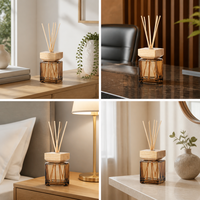 Diffuseur à roseaux de 500 ml avec bouchon aspect bois