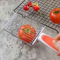Hete Aanbieding Handmatige Antislip RVS Tomaten- en Hammeser Multifunctionele Anti-aanbak Fruit- en Groentesnijder