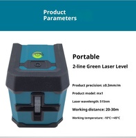 Niveau laser de qualité industrielle personnalisé en usine, petit instrument de niveau 2 lignes de lumière verte portable de haute précision