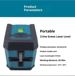 Niveau laser de qualité industrielle personnalisé en usine, petit instrument de niveau 2 lignes de lumière verte portable de haute précision - Product Image 4