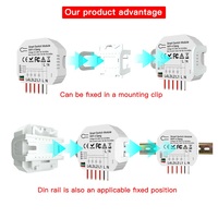 Module d'interrupteur intelligent WiFi 4 gangs unipolaire encastré avec contrôle à distance et vocal via l'application Smart Life 10A ABS