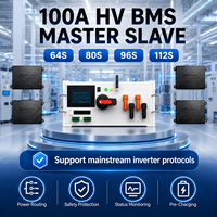 JKESS 100A 200A HV BMS Maître-Esclave 112S Haute Tension Équilibrage Actif BMS 80-1000V avec CAN RS485 WiFi Écran LCD 4.3 pour Conteneur ESS