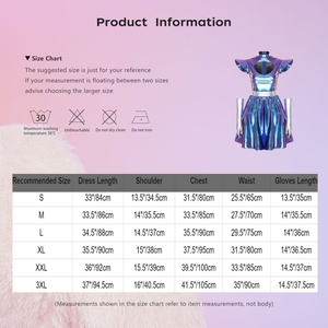 Vestido Metálico Brillante de Astronauta para Mujer, Disfraz de Cosplay Alienígena con Guantes, Ideal para Fiestas Temáticas Espaciales y Eventos - Product Image 6