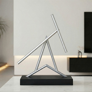 Ornement à mouvement continu Art Déco de la ville de Zhijing, décoration de bureau moderne et minimaliste en plastique, ambiance technologique - Product Image 1