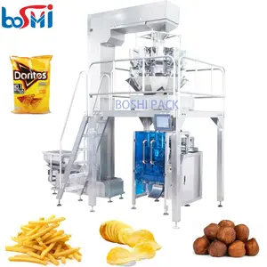 Automatic vertical salted beans popcorn packing machine frozen fried snacks potato chips french fries packing machine