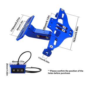 Eliminador de Guardabarros Universal para Motocicleta con Luz LED Azul y Soporte de Matrícula de Aluminio CNC - Product Image 2