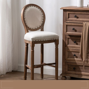 Sillas de <span class=keywords><strong>bar</strong></span> con respaldo alto modernas, marco de madera, <span class=keywords><strong>altura</strong></span> de mostrador con diseño tradicional para el hogar, cocina, comedor, Hoteles al aire libre, - Product Image 4