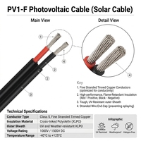 Câble Solaire Photovoltaïque en Cuivre Pur Certifié CCC 1000V 4mm² 6mm² 500m 1000m en Rouleau Isolation XLPE Vente en Gros