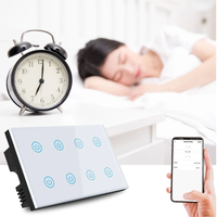 Glomarket Wall Touch Light 8 Gang Switch 147mm Tuya Alexa Zigbee Télécommande Interrupteur électrique Panneau de commutation tactile intelligent
