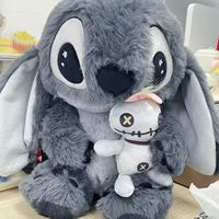 Nouveau jouet en peluche chat noir et gris en coton PP cousu, anti-stress, cadeau d'anniversaire pour enfants, poupée pour machine à griffes, vente chaude