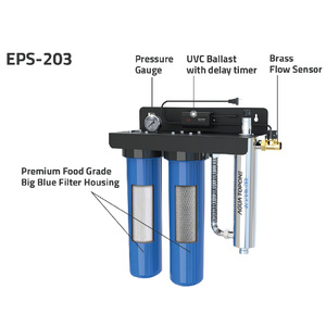 Oem toàn bộ ngôi nhà màu xanh 20*4.5 inch 4 giai đoạn lọc nước với UV và <span class=keywords><strong>2</strong></span> máy đo áp suất nhà máy giá - Product Image 5