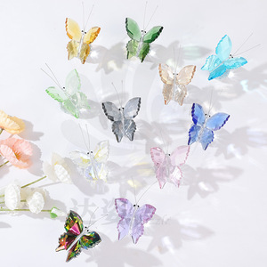 Ornements en cristal en forme de papillon, vitraux, décoration murale pour la maison, cadeaux, style contemporain - Product Image 1