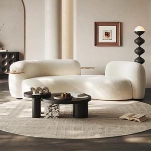 Divano Sezionale Curvo Moderno Nordico in Tessuto Confortevole per Appartamento, <span class=keywords><strong>Soggiorno</strong></span>, Combinazione d'Arredo Imbottito - Product Image 1