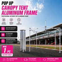 Tentes publicitaires hexagonales en aluminium durables de 50 mm, tailles personnalisées 10x10, 10x15, 10x20, tente pop-up à sublimation, tente à auvent 10x10