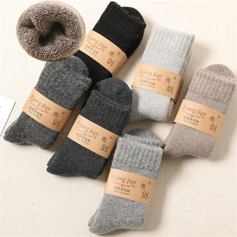 Winter Thick Merino Wool Socks Warm Terry Wool Socks Mens Cashmere Socks