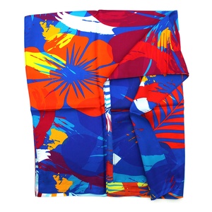 Bán Buôn In Ấn Khăn Choàng Chiếc Khăn Nhiệt đới Lá Cọ Ánh Nắng Mặt Trời Bãi Biển Dài Phong Cách UV Bằng Chứng 100% Lụa Dài Tùy Chỉnh In Kỹ Thuật Số Khăn - Product Image 2