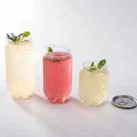 Bouteille de soda jetable en plastique de 330ml 500ml avec couvercles