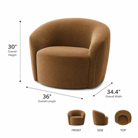 Fauteuil pivotant rembourré sur mesure, canapé individuel de luxe moderne avec base rotative à 360 degrés pour hôtel de charme