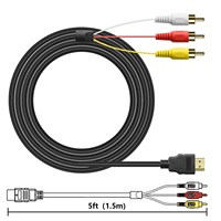 Konverter video hd ke av, hdmi out av in kabel konversi hdmi ke av 3rca komputer ps4 ke kabel rca tv