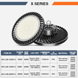 Industrial Lighting Factory Warehouse IP45 Highbay Lamp Alta potência 100W 150W 200W <span class=keywords><strong>Led</strong></span> <span class=keywords><strong>High</strong></span> Bay Light