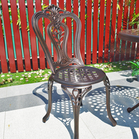 Chaise de meubles de patio en aluminium moulé antique en métal chaises de salle à manger de balcon de jardin extérieur