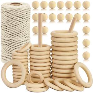 Suministros de macramé <span class=keywords><strong>para</strong></span> adultos y principiantes, barras de madera, aros, anillos, cuentas de colores, manualidades de macramé, DIY - Product Image 2