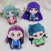 Peluche de personnage d'anime Kawaii, style chinois Hanfu, jouet en peluche, cheveux violets et verts, poupée manga pour filles, cadeau d'anniversaire