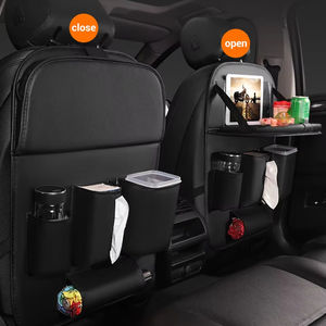 Simple Multifunctional Compartments Fashion Car Seat <b>Storage</b> <b>Bag</b> Premium Leather <b>Hanging</b> Organizer With Dining Table Tray - Product Image 1