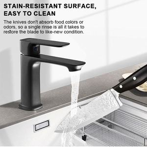 Juego de Cuchillos de Cocina Multifuncional de 15 Piezas, Acero Inoxidable, Mango de ABS, Hoja Grabada, Cuchillo de Chef Autoafilable con Soporte - Product Image 5