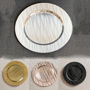 13 pouces 4 couleurs placage rond Durable en plastique ondulé fruits <span class=keywords><strong>plat</strong></span> bol plateau décoratif chargeur plaque pour la décoration de la maison - Product Image 1