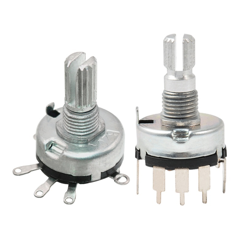Single carbon film potentiometer RV17-K2 with switch threaded handle multi-resistance rotary potentiometer