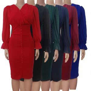 <span class=keywords><strong>Vestido</strong></span> de Manga Larga <span class=keywords><strong>para</strong></span> Primavera y Otoño, Vestidos Africanos <span class=keywords><strong>para</strong></span> Mujer, <span class=keywords><strong>Vestido</strong></span> Sexy con Cuello en V, <span class=keywords><strong>Vestido</strong></span> Ajustado Transparente <span class=keywords><strong>para</strong></span> Oficina, Ropa Africana <span class=keywords><strong>para</strong></span> Fiesta - Product Image 1