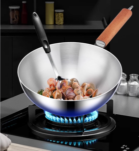 <span class=keywords><strong>Wok</strong></span> ecológico de acero inoxidable para campamento y cocina de hotel listo para enviar a un precio económico - Product Image 5