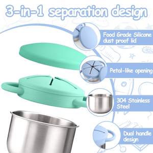 Gobelet à collation multifonctionnel en acier inoxydable pour tout-petits avec couvercle en silicone anti-fuite et couvercle, récipient à collation pour enfants - Product Image 3