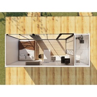 Cabane Apple moderne préfabriquée en acier et polycarbonate, maisonnette mobile sur roues entièrement équipée, pod de jardin, bureau portable, maison de jardin