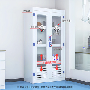 Xinlongfei Acid And <b>Alkali</b> Cabinet 45/60/30 Gallon Plastic Laboratory Storage Double Lock Safety Cabinet For Lab Use - Product Image 4