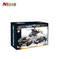1 changement 15 Jeu De Construction Blocs De Construction Police Semblant Jouets avec Voiture/Hélicoptère/Avion/Bateau Bloques De Construction 605 PIÈCES