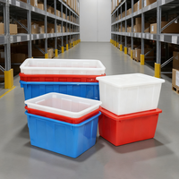 Conteneurs en plastique durables et écologiques de 350 L, empilables et emboîtables, pour le stockage d'eau en entrepôt, vente en gros
