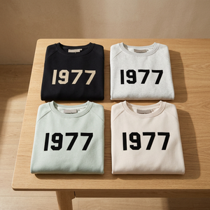 T-shirts Homme Décontractés à Manches Courtes en Coton Mercerisé Imprimé par Pulvérisation, Style Essenti Street Fashion Hip Hop, Personnalisés OEM 24SS avec Lettres - Product Image 2