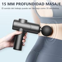 Mini Masajeador Corporal Eléctrico Popular, Pistola de Masaje Muscular de Percusión Profunda, 30/99 Niveles de Velocidad, 4 Cabezales de Masaje Miofascial, 1200mAh
