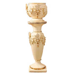 Venta al por mayor Stand Vintage Golden Design Home Decor Flower The Middle East Style Kazakhstan Uzbek Florero de cerámica - Product Image 2