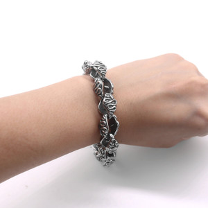 Bracelet Yunnique en argent tibétain avec motif serpent, bijoux de mode unisexe, design géométrique, style punk moto - Product Image 4