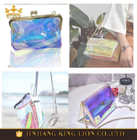 Tissu de vinyle de film d'hologramme transparent de vente chaude pour des chaussures et des sacs