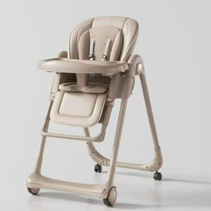 Chaise haute portable moderne 2-en-<span class=keywords><strong>1</strong></span> en plastique pour bébé, chaise haute pour enfants, chaises d'alimentation pliables, hauteur réglable, siège en PU - Product Image 1