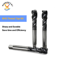 Jeu de tarauds à filetage en spirale HSS revêtus de TICN Warrior's Bit M16*2.0, tarauds à vis pour machine, 10 pièces