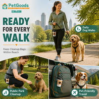 Dispensador de Bolsas para Desechos de Mascotas con Clip para Taza de Café, Portátil, de Plástico, para Pasear Perros, 15 Bolsas por Rollo, Fácil Dispensación, Color Marrón, Venta al Por Mayor